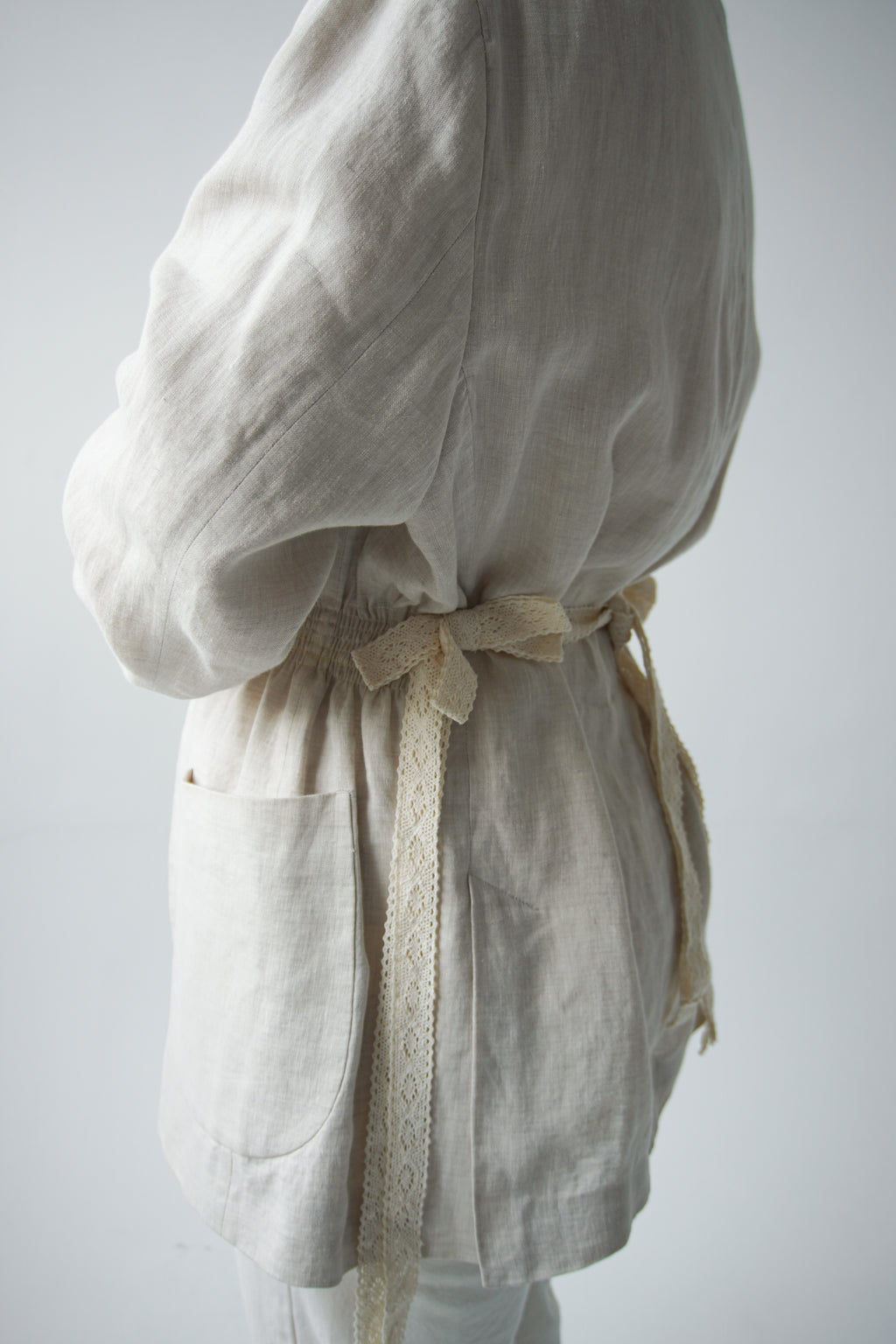 Tie-waist linen jacket