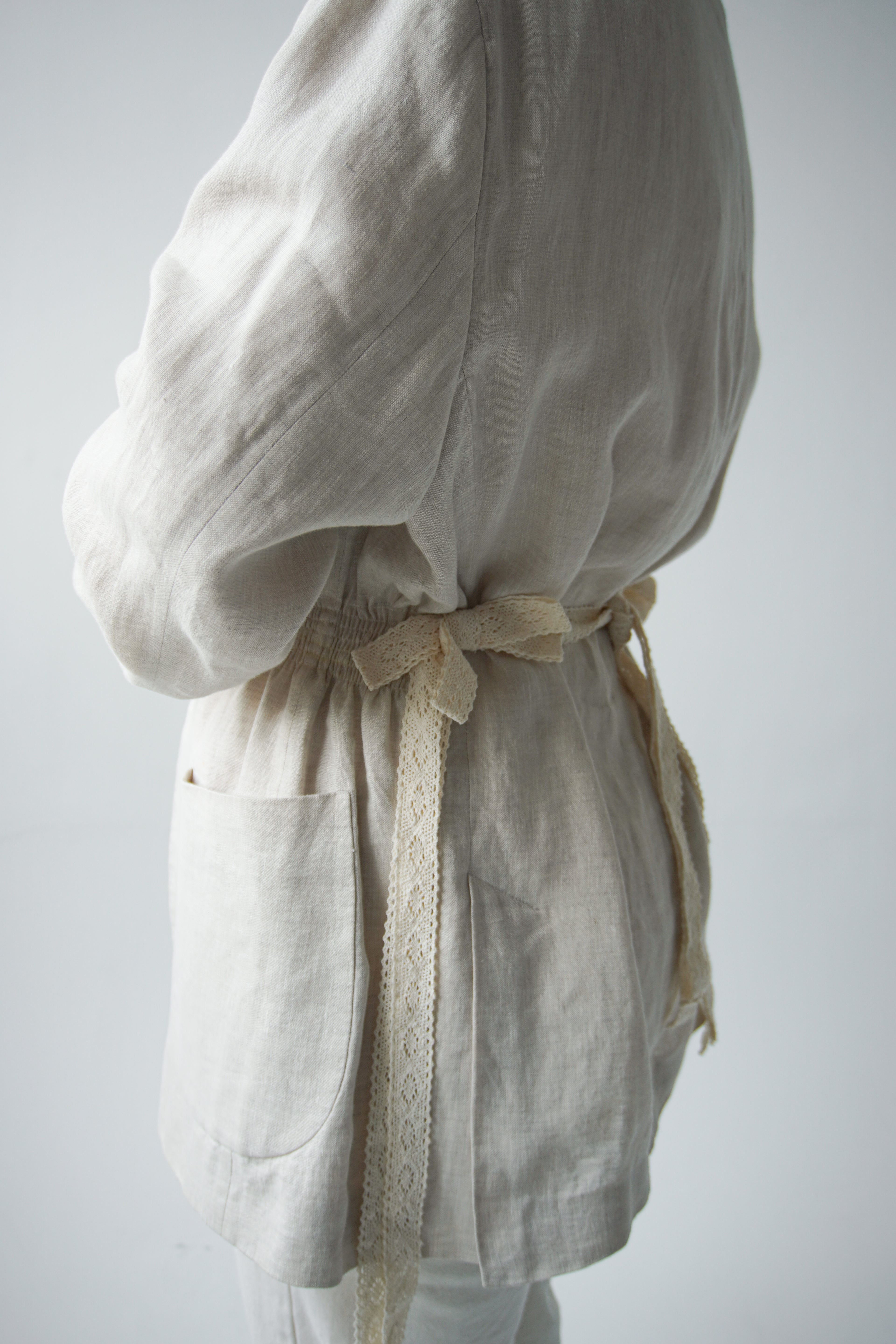 Tie-waist linen jacket
