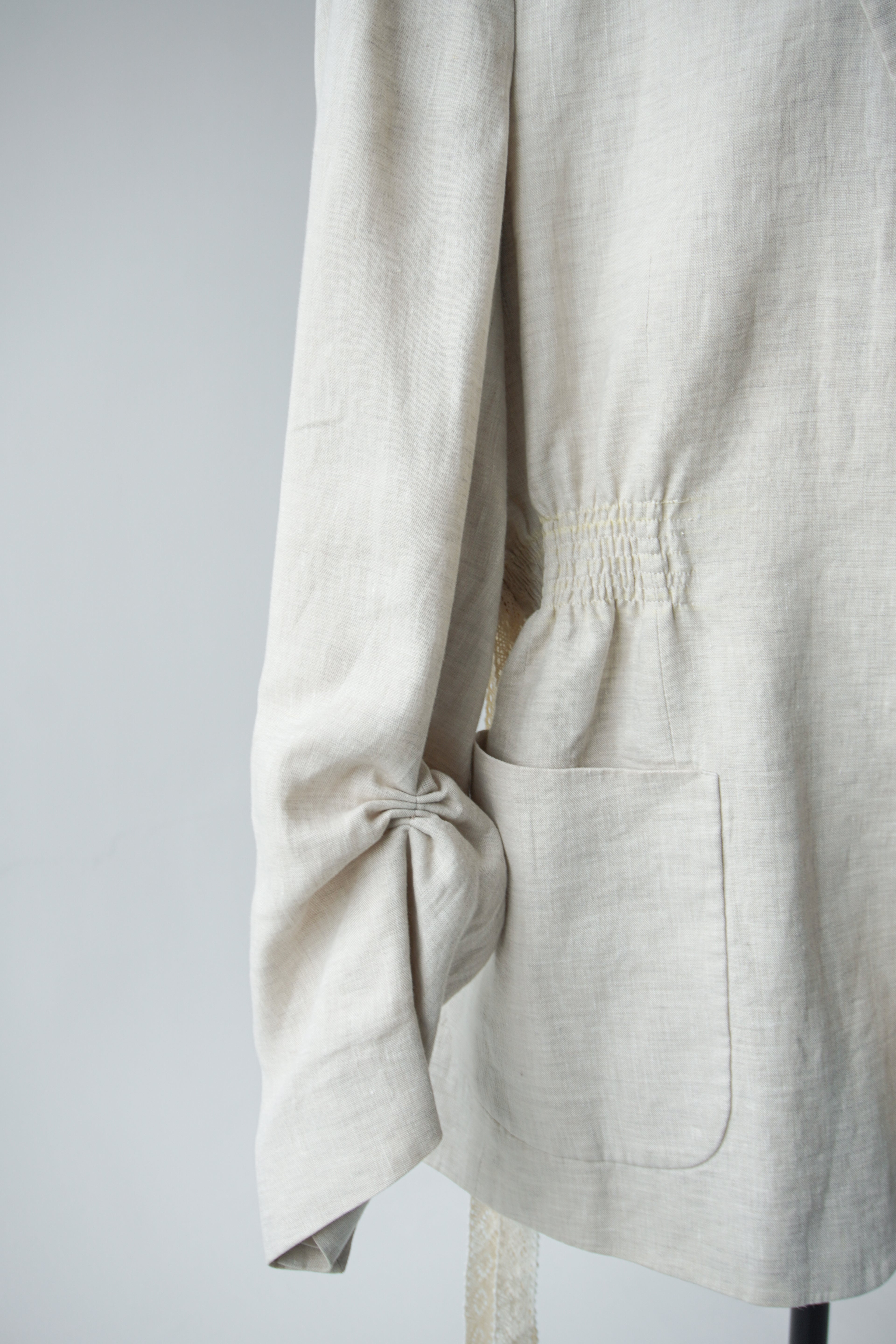 Tie-waist linen jacket