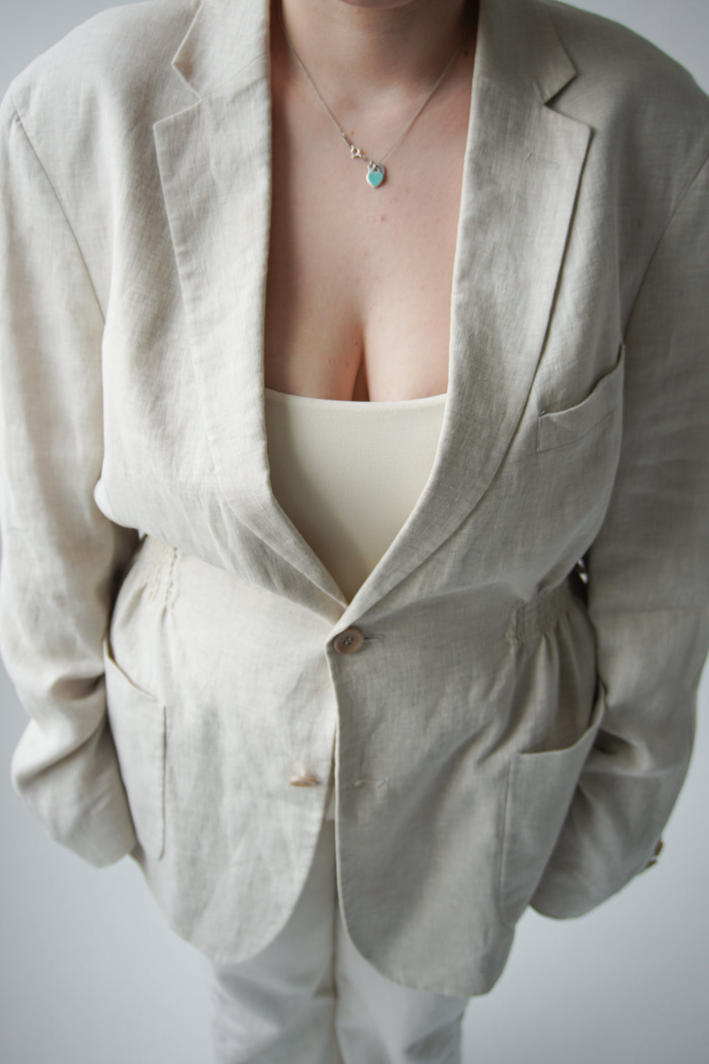 Tie-waist linen jacket