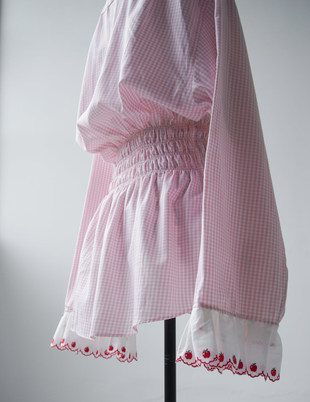 ruffle sleeves pink shirt