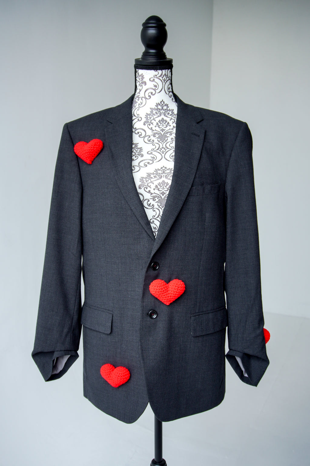 3-D hearts blazer