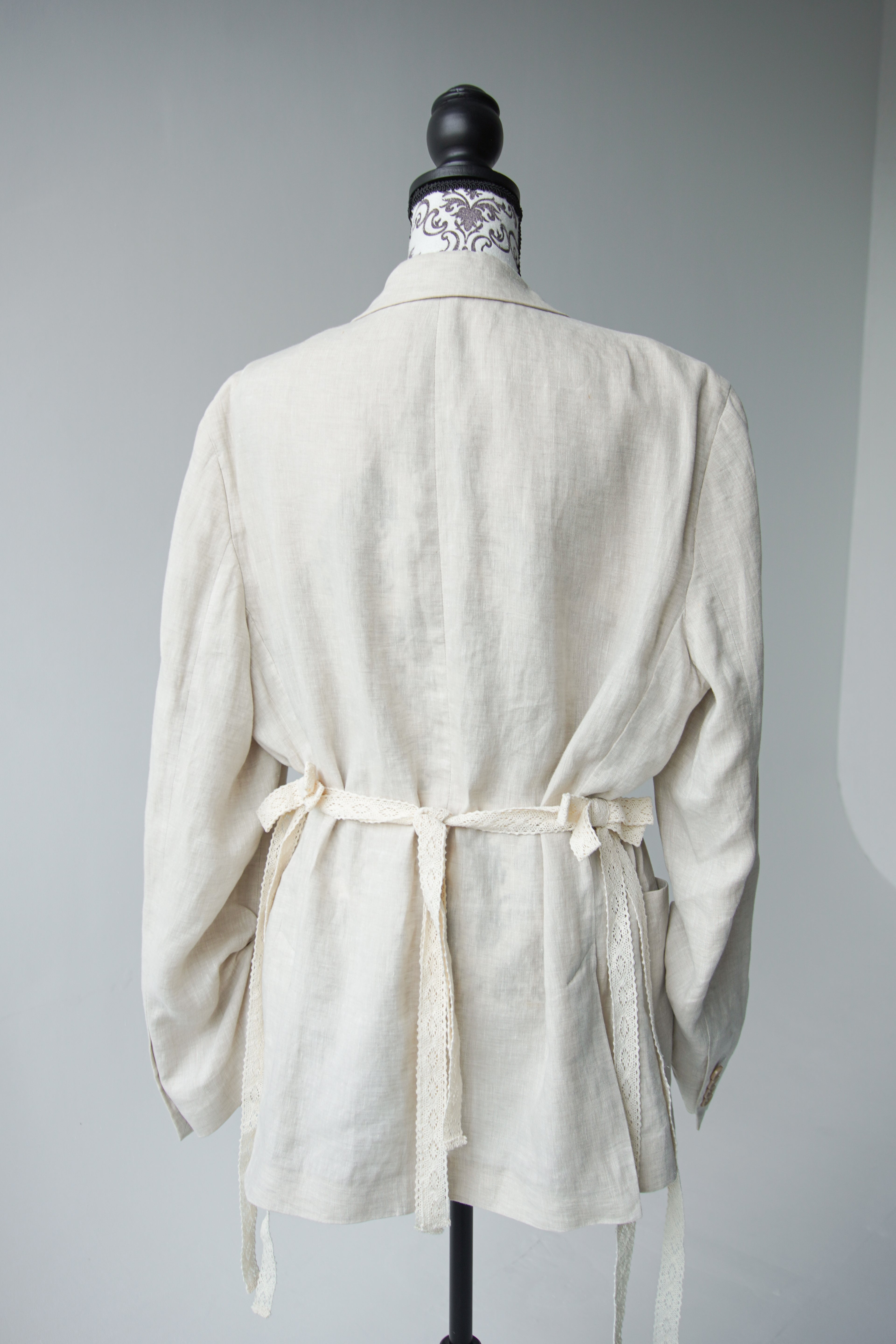 Tie-waist linen jacket