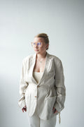 Tie-waist linen jacket