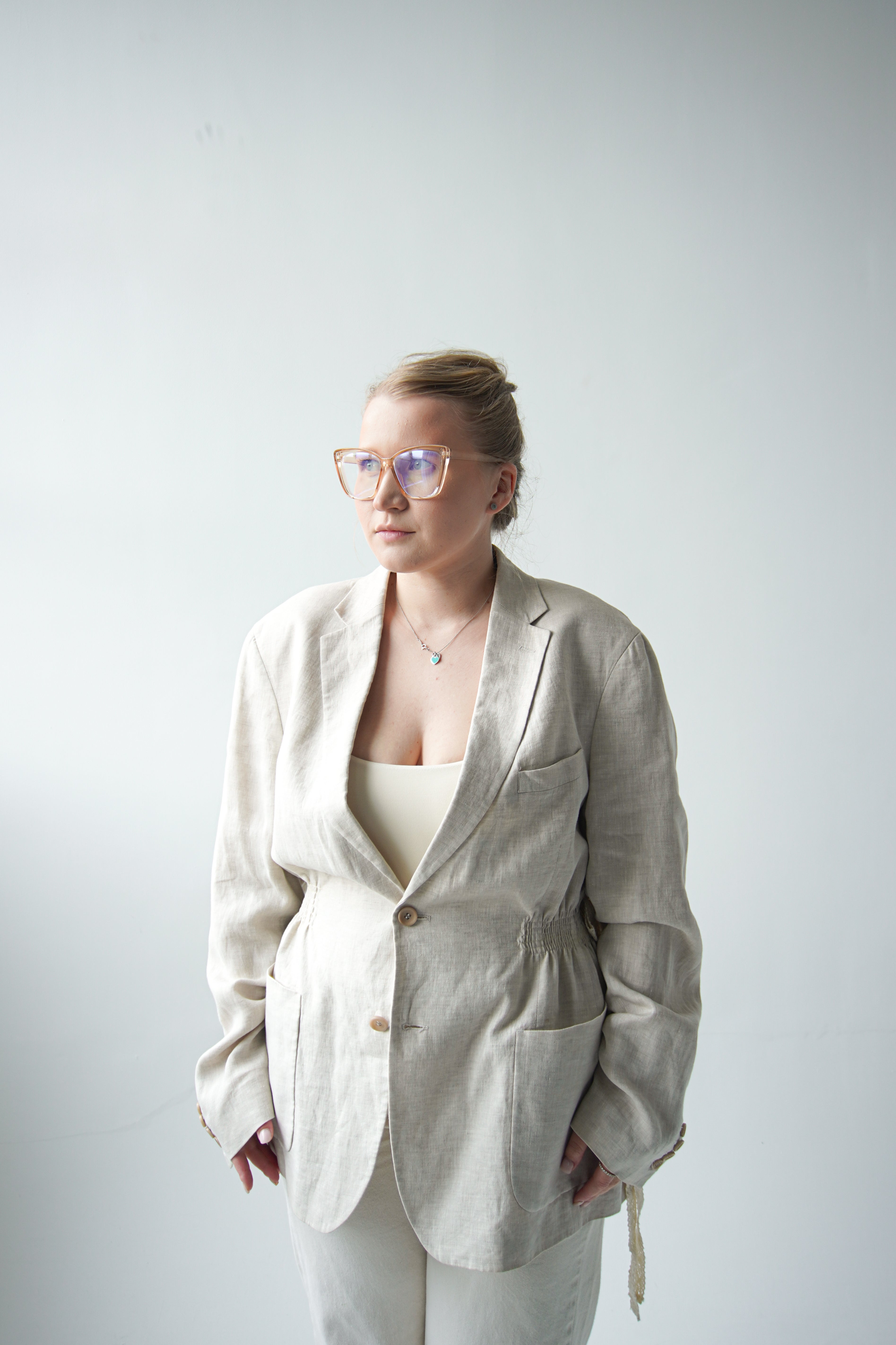 Tie-waist linen jacket