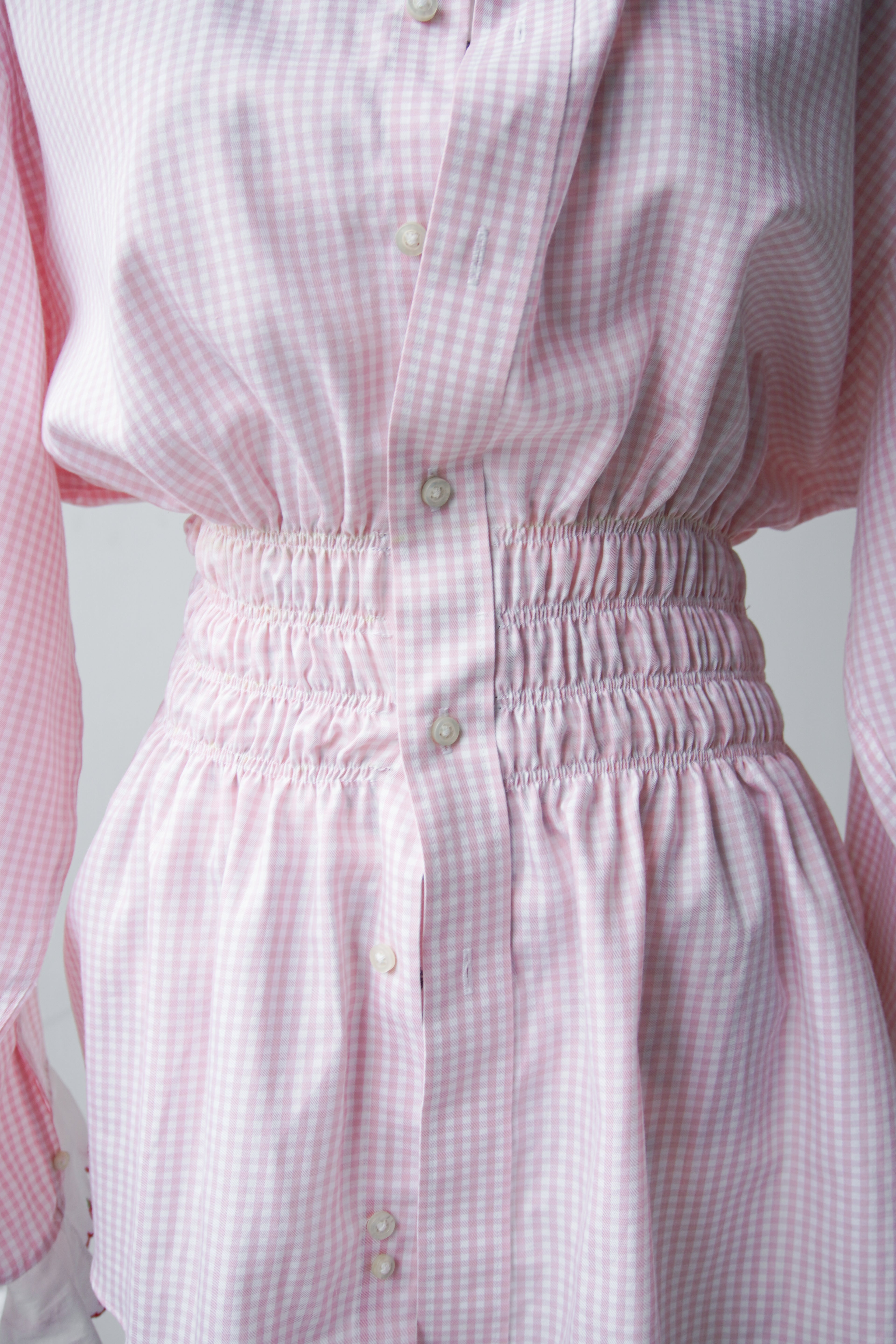 ruffle sleeves pink shirt