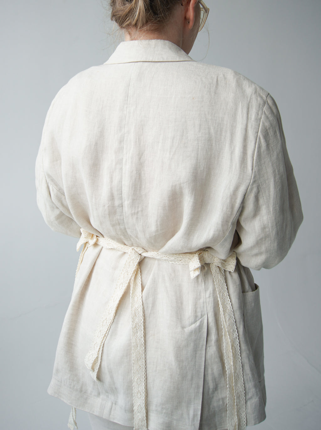 Tie-waist linen jacket