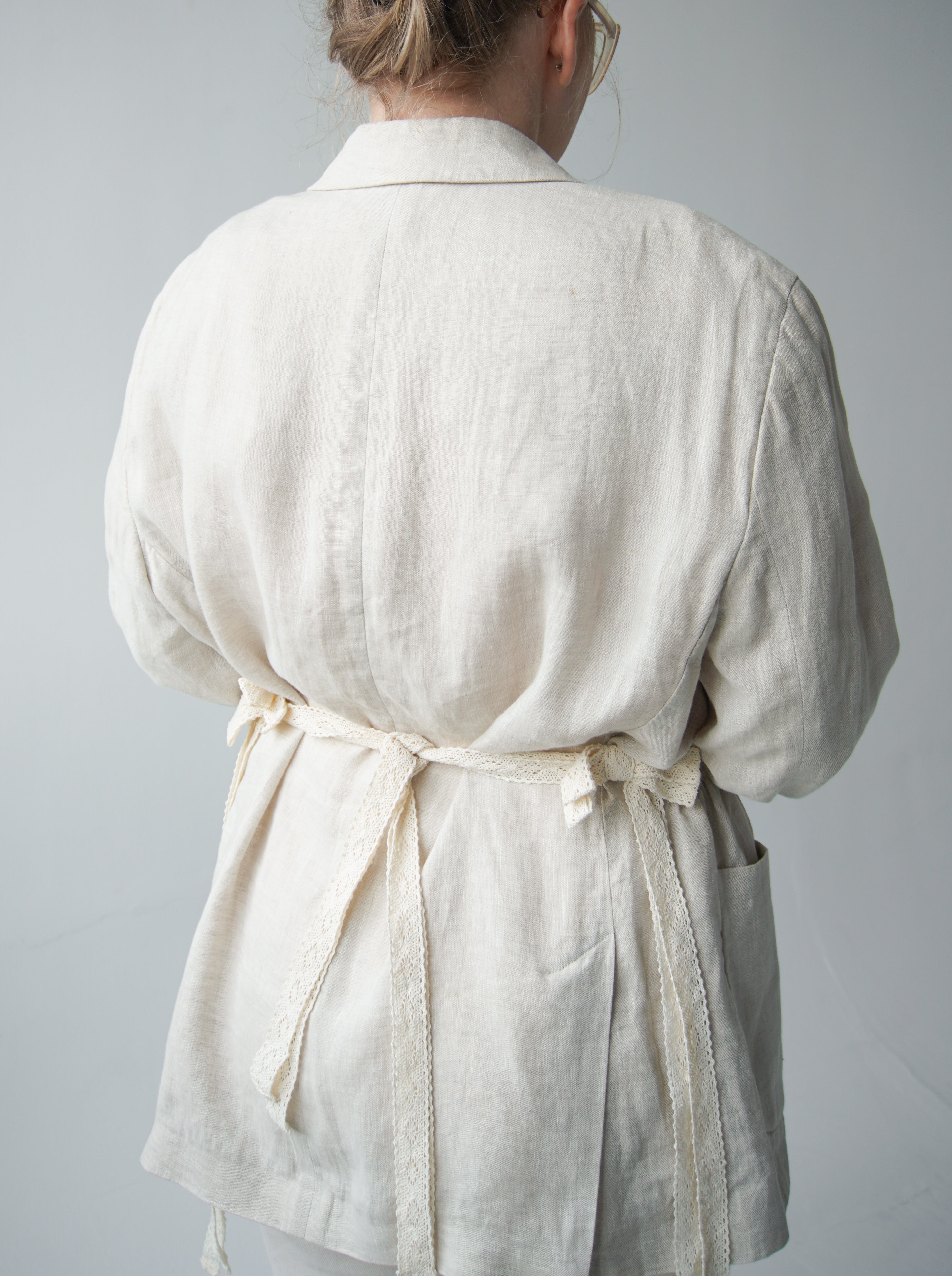 Tie-waist linen jacket