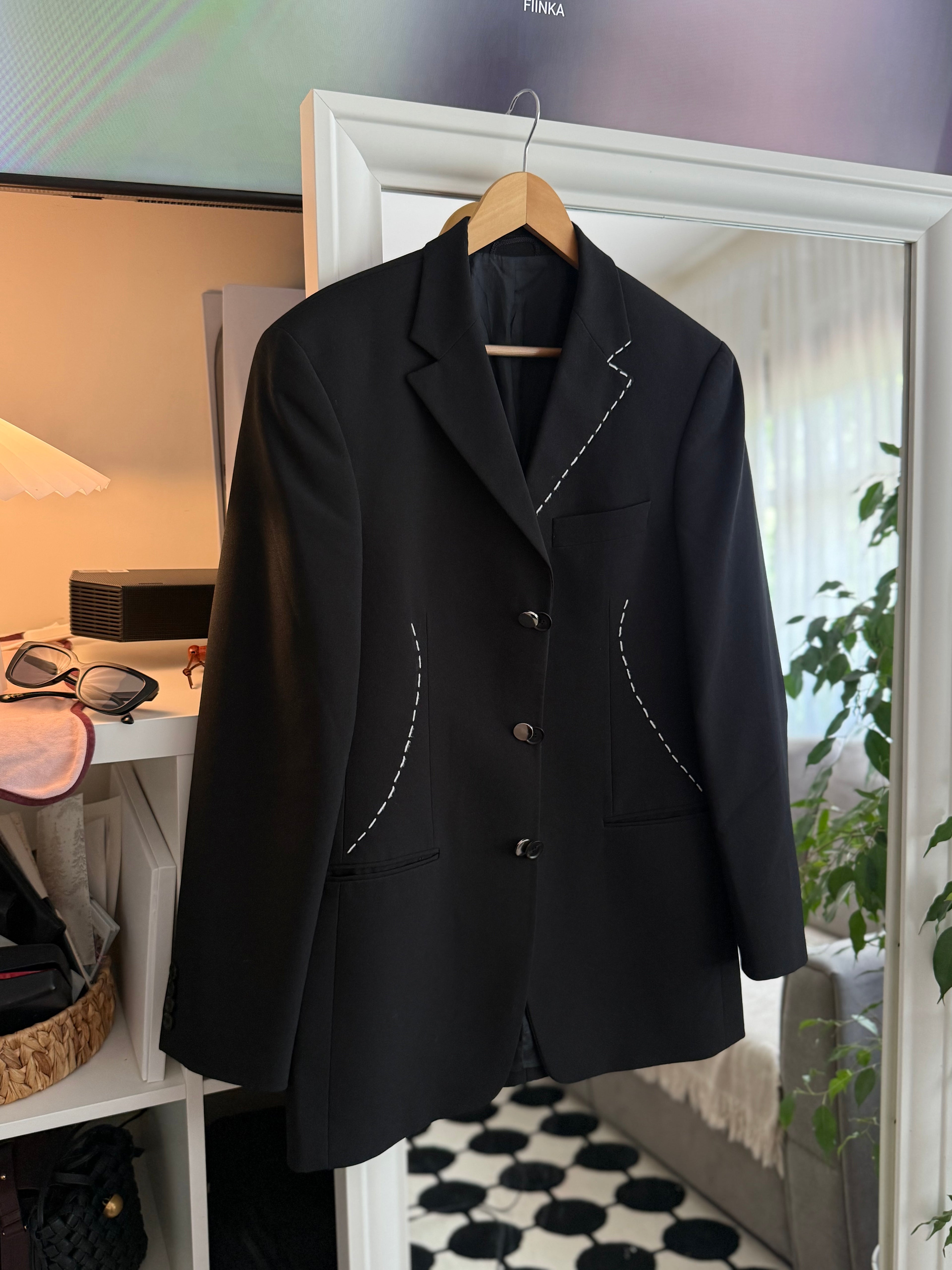 Black Hand-Stitched Blazer