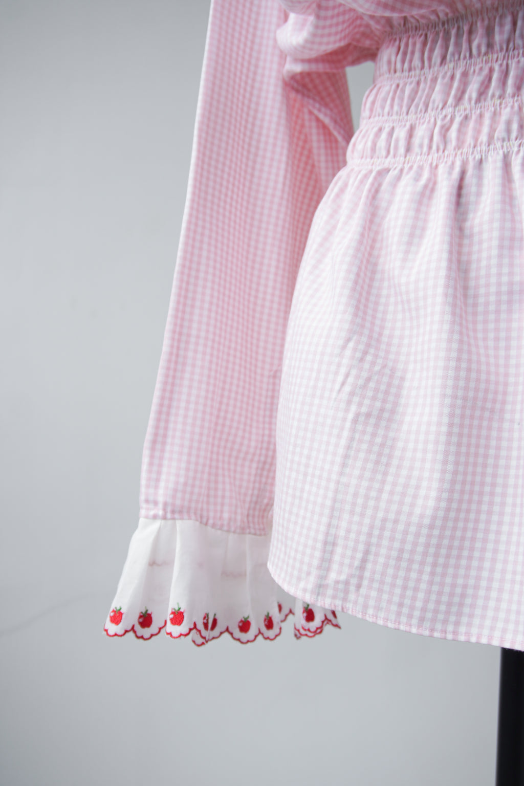ruffle sleeves pink shirt