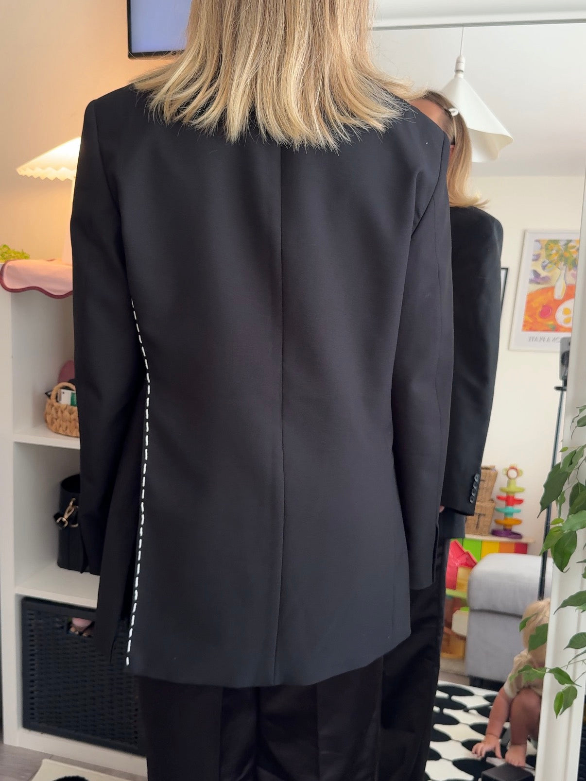 Black Hand-Stitched Blazer